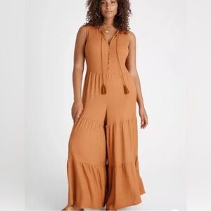 Anthropologie Burnt Orange Jumpsuit